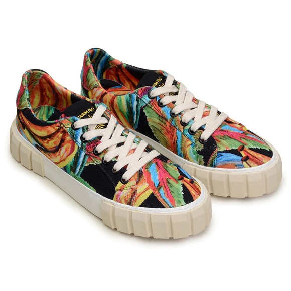 FARM Rio Shoes - Farm Rio Black Rainbow Bananas Platform Sneaker